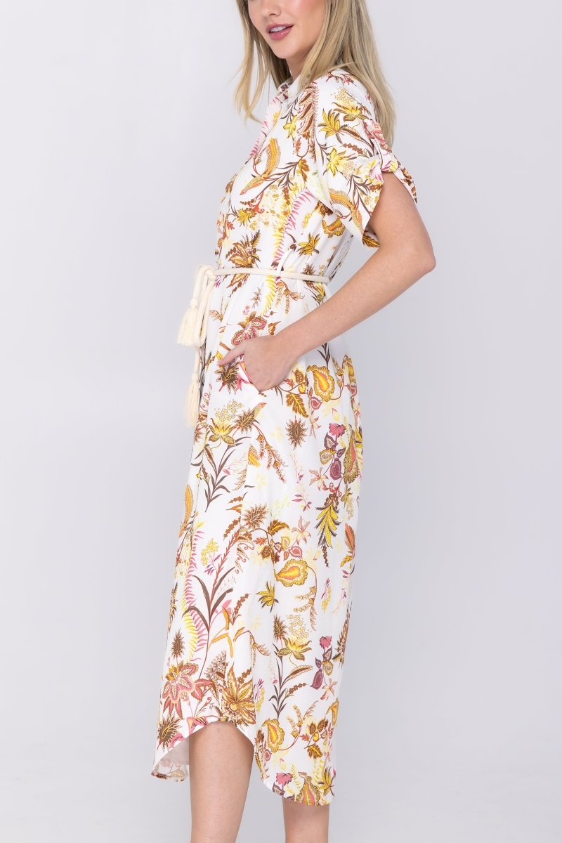 Natalie Dress (White Pattern) - Dress - Yakira Bella
