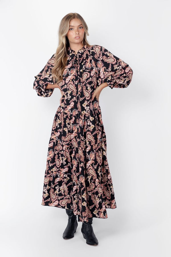Naya Dress (Black/Pattern) 53" - Dress - Yakira Bella