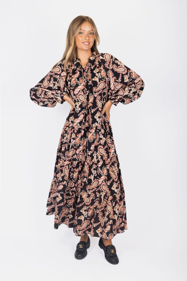 Naya Dress (Black/Pattern) 53" - Dress - Yakira Bella