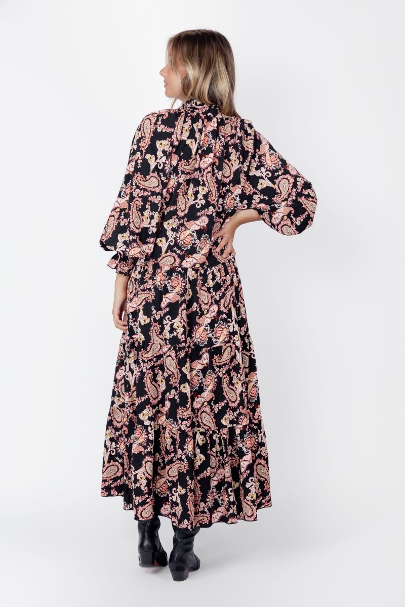 Naya Dress (Black/Pattern) 53&quot; - Dress - Yakira Bella