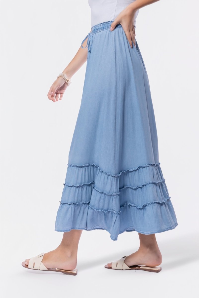 Nell Skirt (Chambray) - Skirt - Yakira Bella