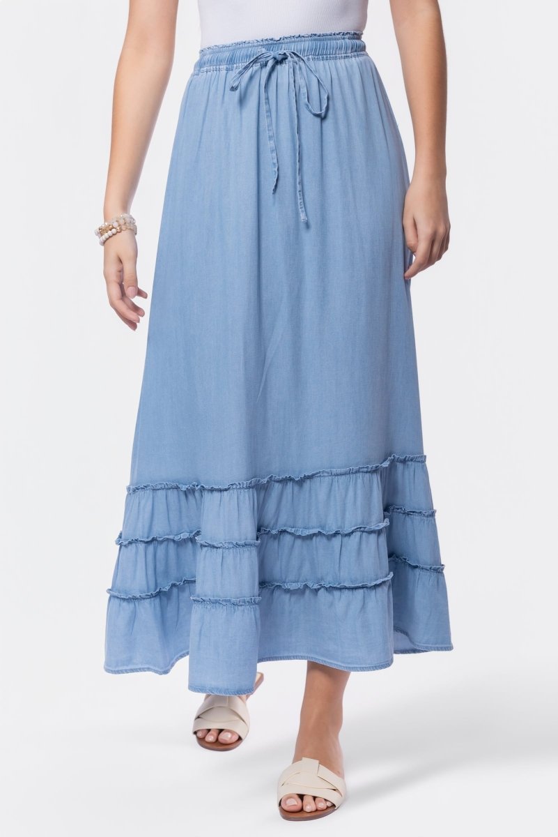Nell Skirt (Chambray) - Skirt - Yakira Bella