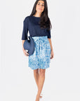 NINA SKIRT 20" (BLUE PATTERN) - Skirt - Yakira Bella