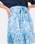 NINA SKIRT 20" (BLUE PATTERN) - Skirt - Yakira Bella