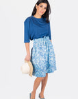 NINA SKIRT 23" (BLUE PATTERN) - Skirt - Yakira Bella