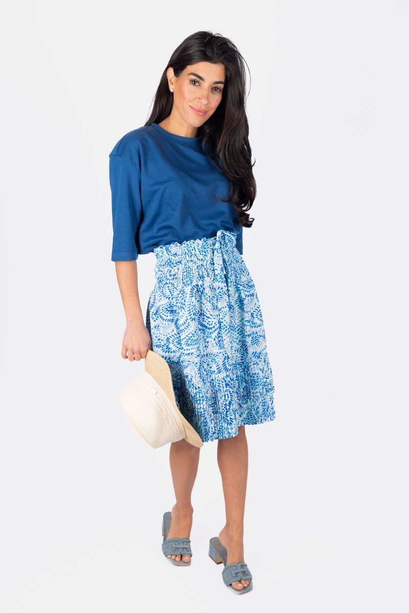 NINA SKIRT 23" (BLUE PATTERN) - Skirt - Yakira Bella