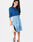 NINA SKIRT 23" (BLUE PATTERN) - Skirt - Yakira Bella