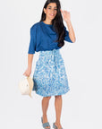 NINA SKIRT 23" (BLUE PATTERN) - Skirt - Yakira Bella