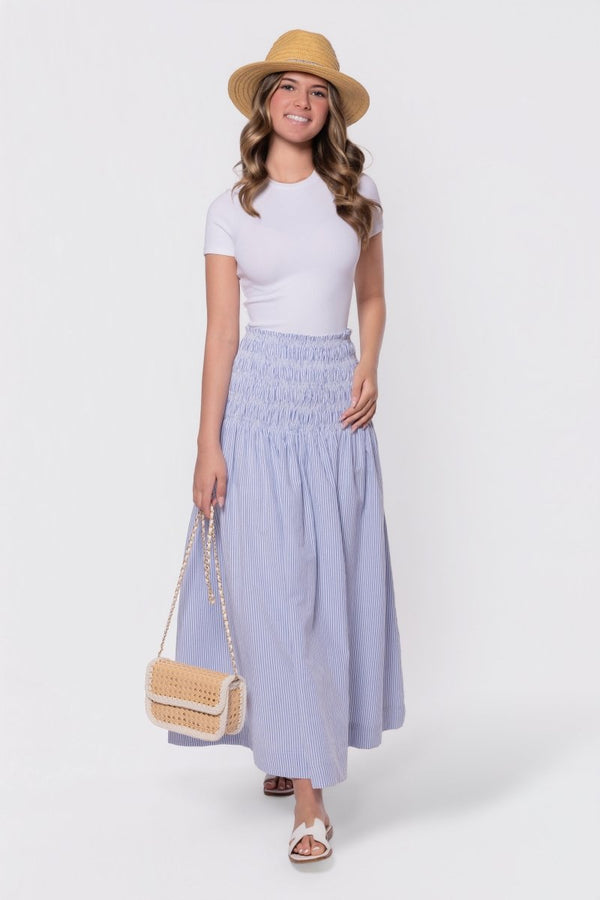 Noelle Skirt (Blue Stripe) - Skirt - Yakira Bella