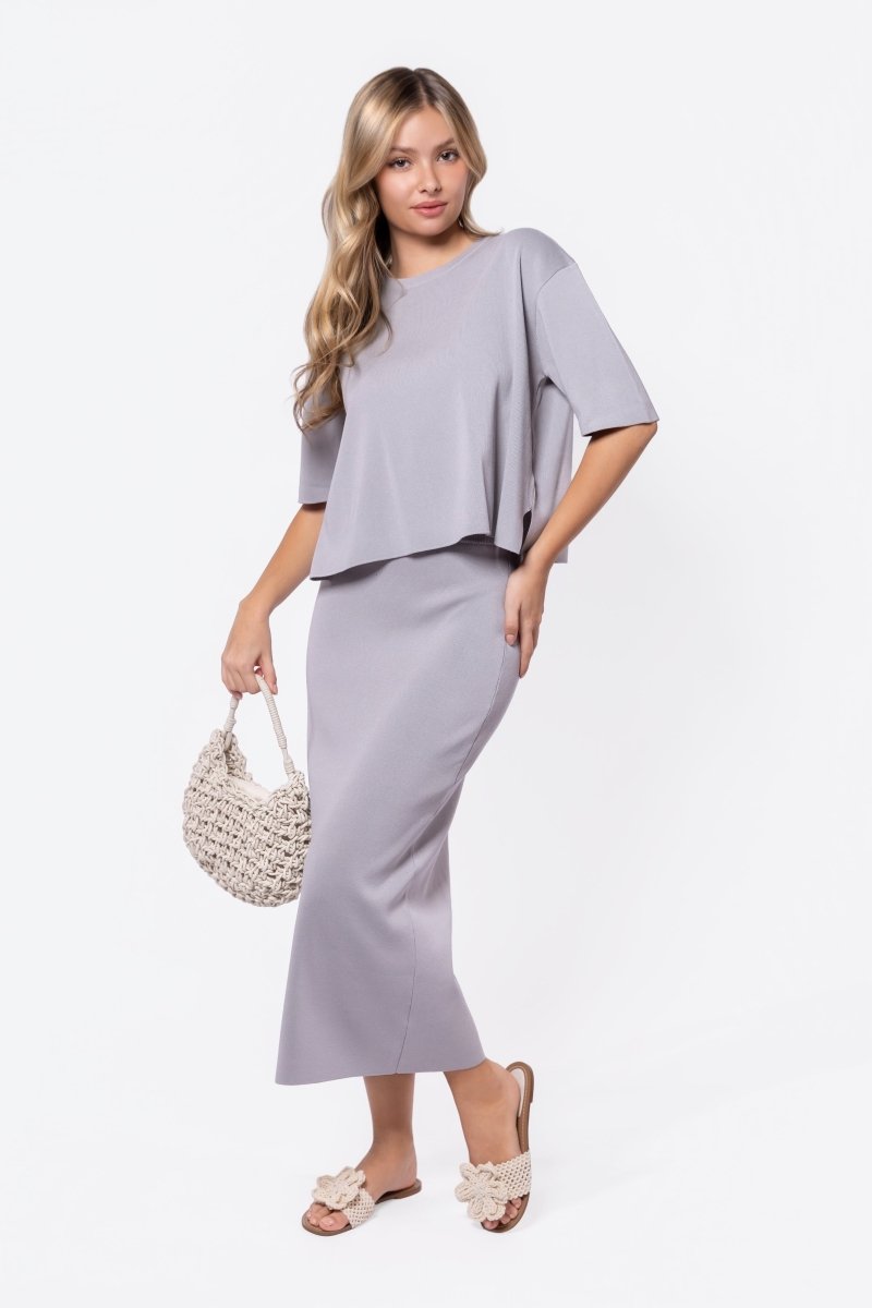 Nova Skirt (Light Grey) - Skirt - Yakira Bella