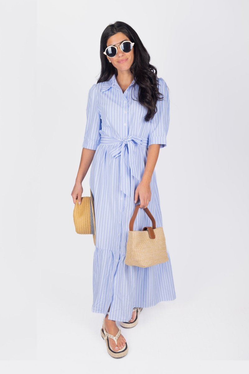 NYLAH DRESS (BLUE STRIPE) - Dress - Yakira Bella