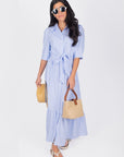 NYLAH DRESS (BLUE STRIPE) - Dress - Yakira Bella