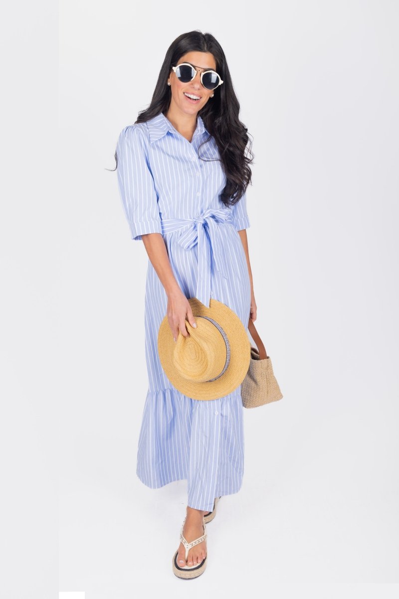 NYLAH DRESS (BLUE STRIPE) - Dress - Yakira Bella