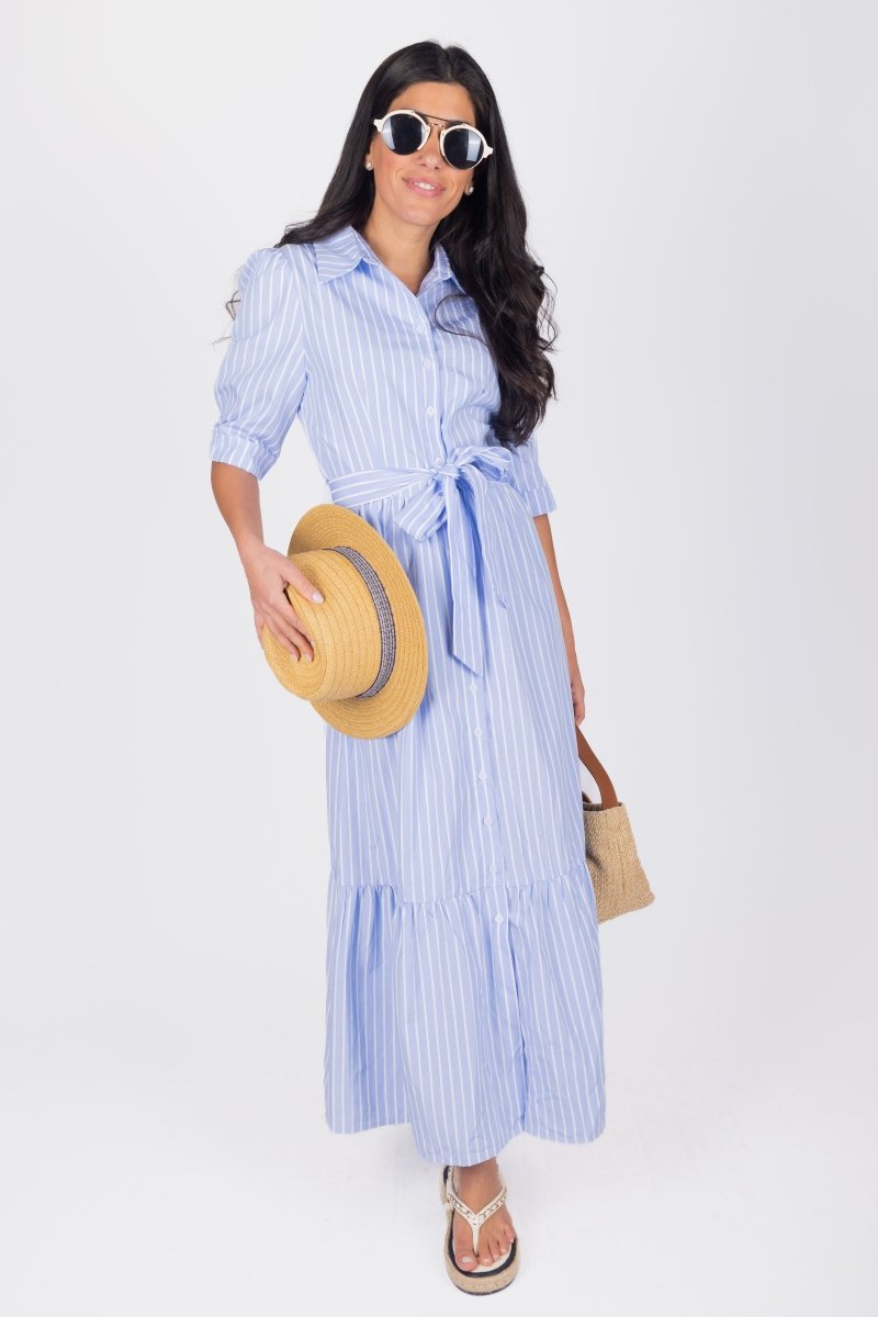 NYLAH DRESS (BLUE STRIPE) - Dress - Yakira Bella