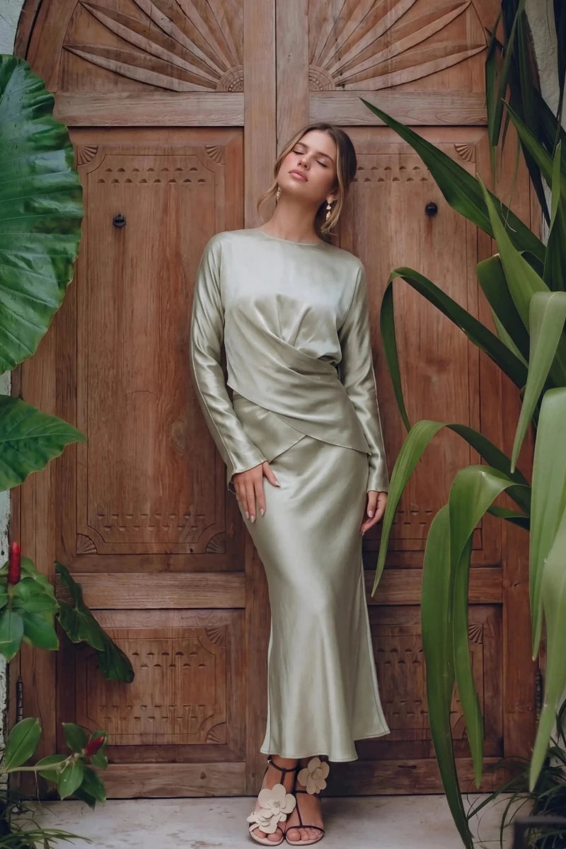 Nyra Skirt (Sage) - Skirt - Yakira Bella