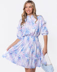 Olivia Dress 39" (Blue Flower) - Dress - Yakira Bella