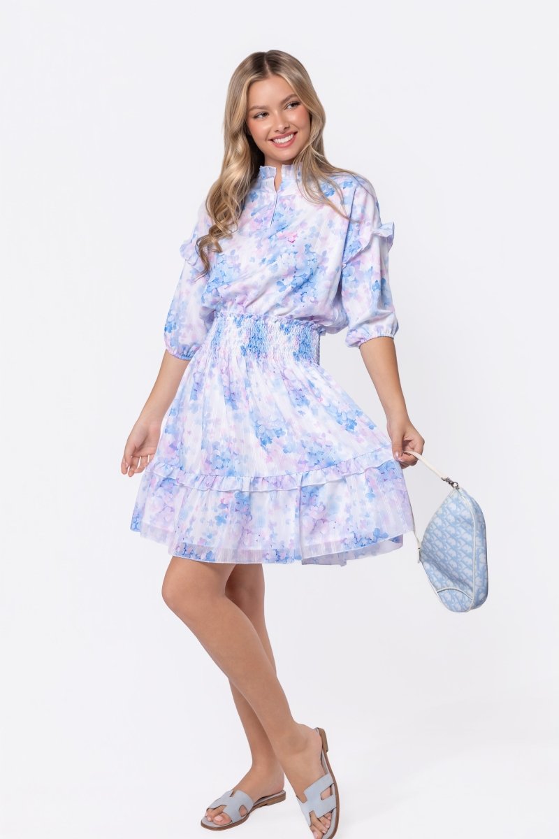 Olivia Dress 39" (Blue Flower) - Dress - Yakira Bella