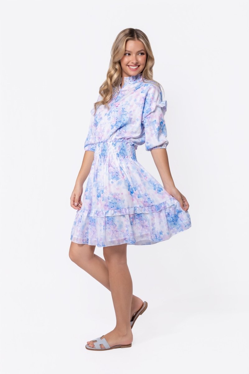 Olivia Dress 39" (Blue Flower) - Dress - Yakira Bella