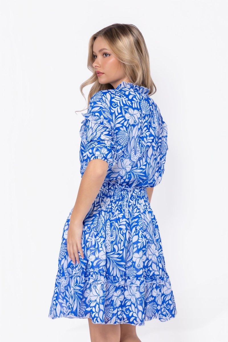 Olivia Dress 39" (Blue Pattern) - Dress - Yakira Bella