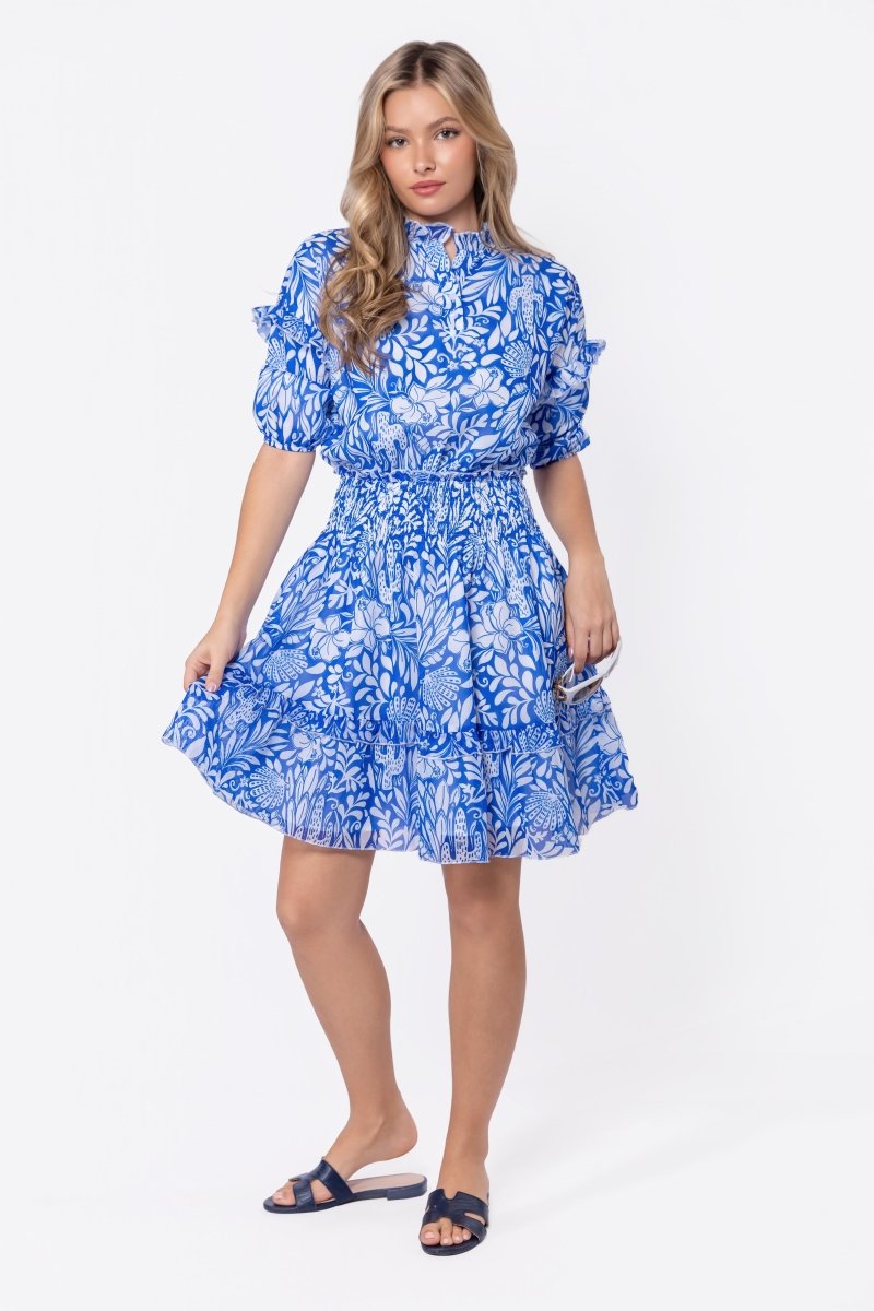 Olivia Dress 39" (Blue Pattern) - Dress - Yakira Bella