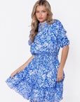 Olivia Dress 39" (Blue Pattern) - Dress - Yakira Bella