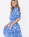 Olivia Dress 39" (Blue Pattern) - Dress - Yakira Bella