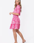 Olivia Dress 39" (Raspberry Pattern) - Dress - Yakira Bella