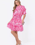 Olivia Dress 39" (Raspberry Pattern) - Dress - Yakira Bella