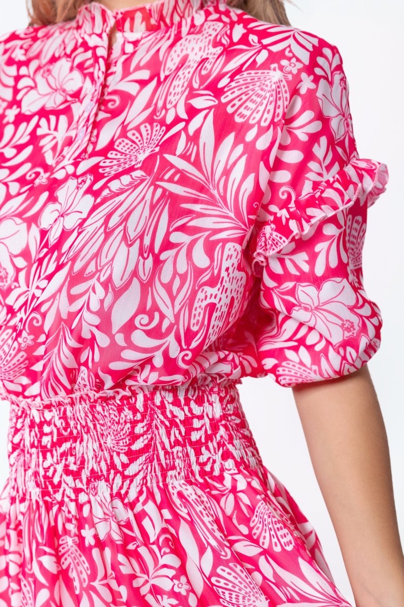 Olivia Dress 39" (Raspberry Pattern) - Dress - Yakira Bella