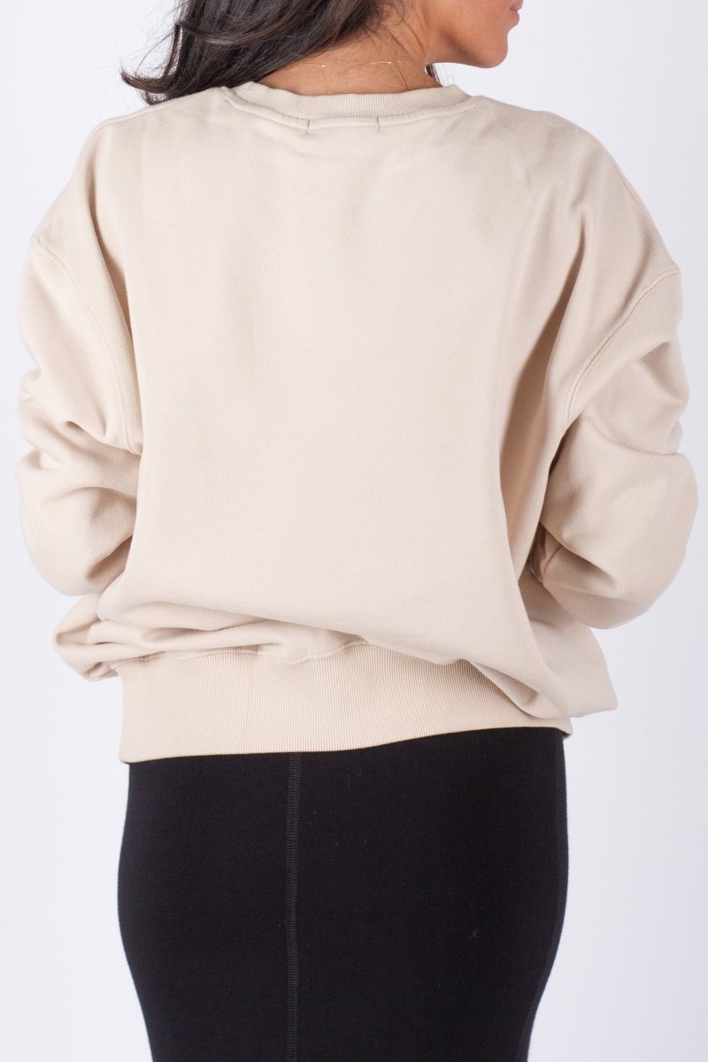 OVERSIZED CREWNECK SWEATSHIRT (BEIGE) - Top - Yakira Bella