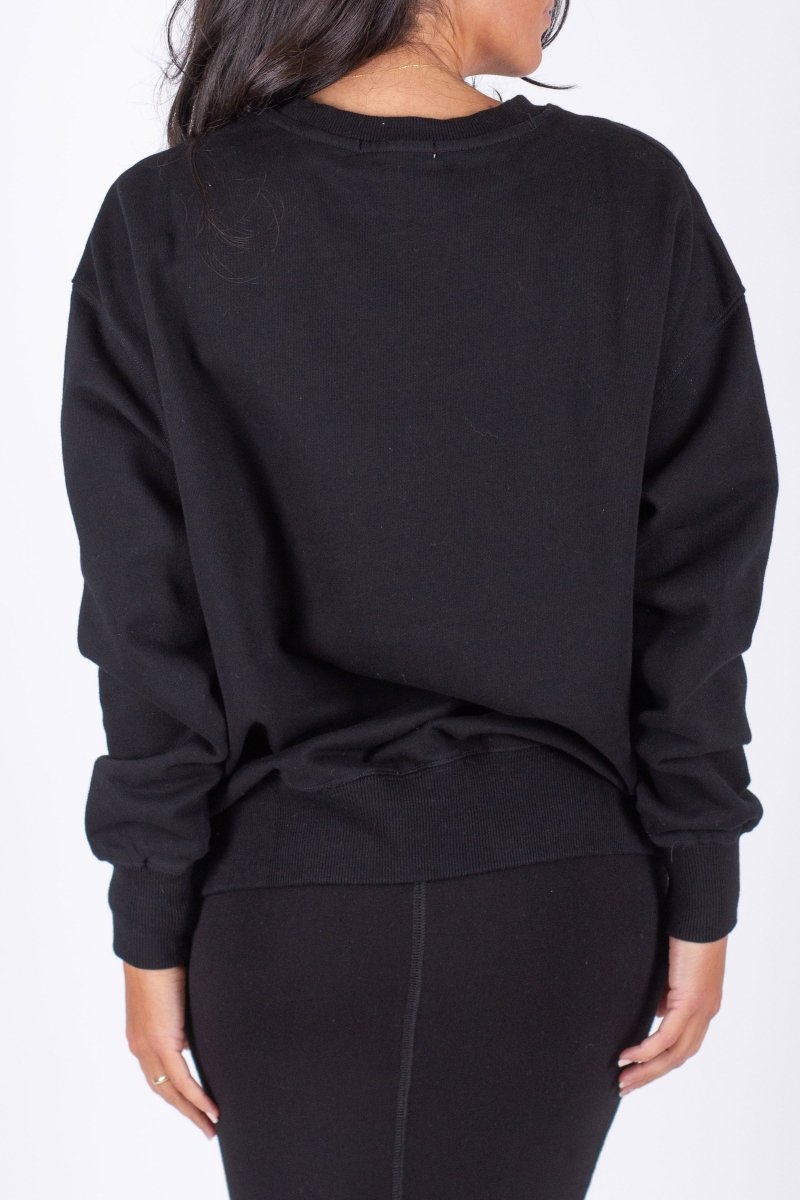 OVERSIZED CREWNECK SWEATSHIRT (BLACK) - Top - Yakira Bella