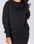 OVERSIZED CREWNECK SWEATSHIRT (BLACK) - Top - Yakira Bella