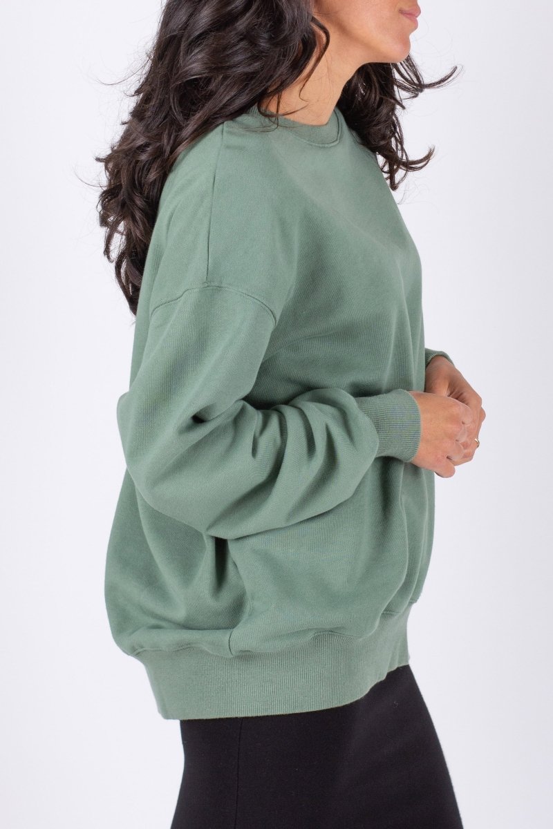 OVERSIZED CREWNECK SWEATSHIRT (GREEN) - Top - Yakira Bella