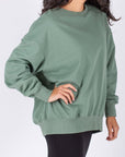 OVERSIZED CREWNECK SWEATSHIRT (GREEN) - Top - Yakira Bella