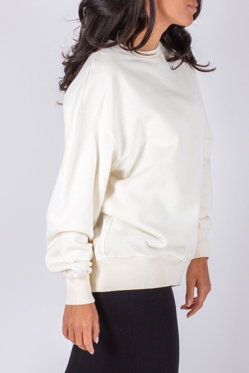 OVERSIZED CREWNECK SWEATSHIRT (IVORY) - Top - Yakira Bella