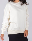 OVERSIZED CREWNECK SWEATSHIRT (IVORY) - Top - Yakira Bella