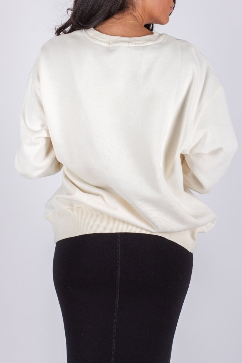 OVERSIZED CREWNECK SWEATSHIRT (IVORY) - Top - Yakira Bella