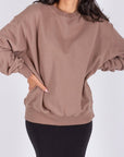 OVERSIZED CREWNECK SWEATSHIRT (MOCHA) - Top - Yakira Bella