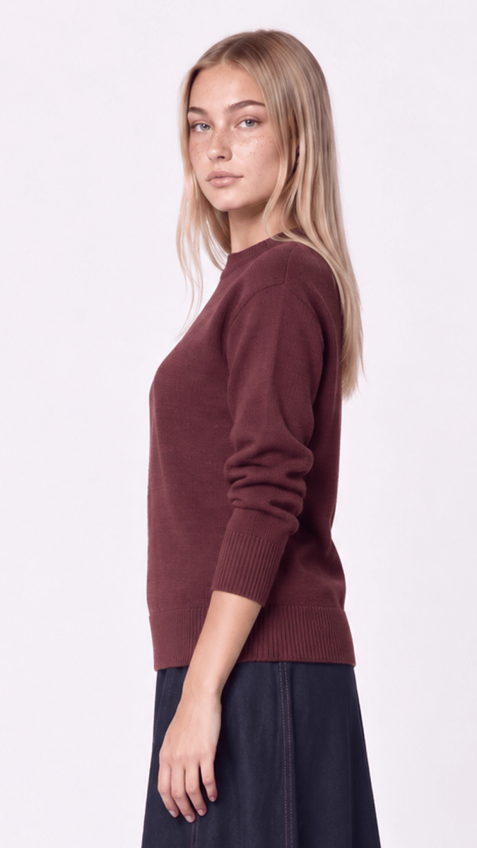 Oversized Sweater (Burgundy) - Top - Yakira Bella