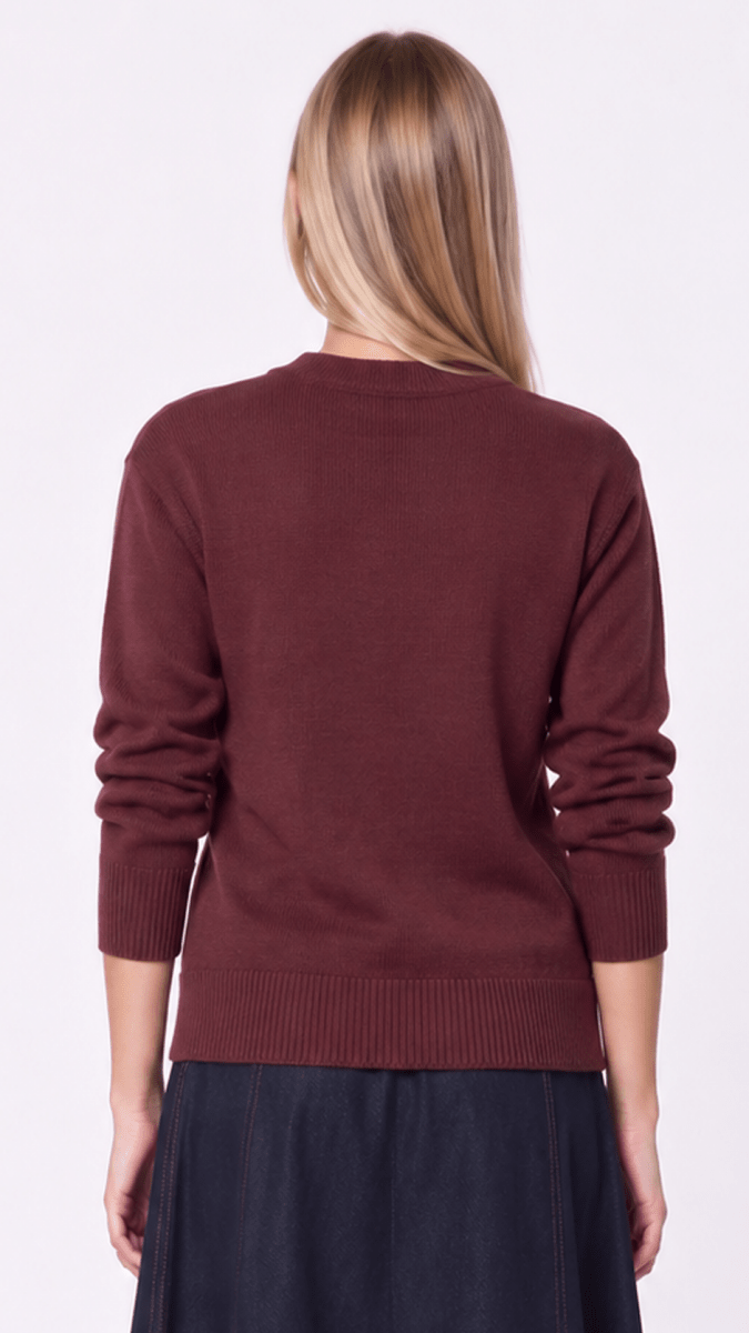 Oversized Sweater (Burgundy) - Top - Yakira Bella
