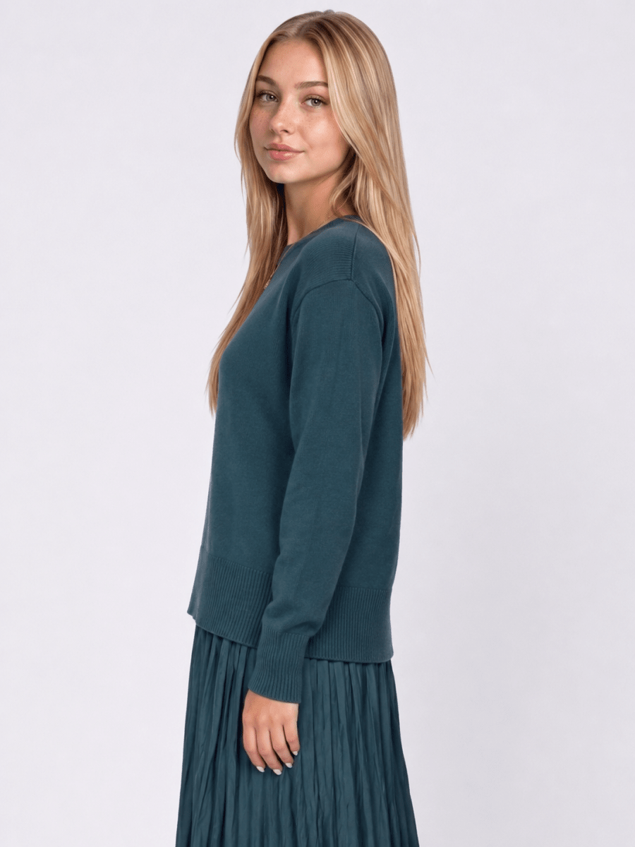 Oversized Sweater (Teal Green) - Top - Yakira Bella