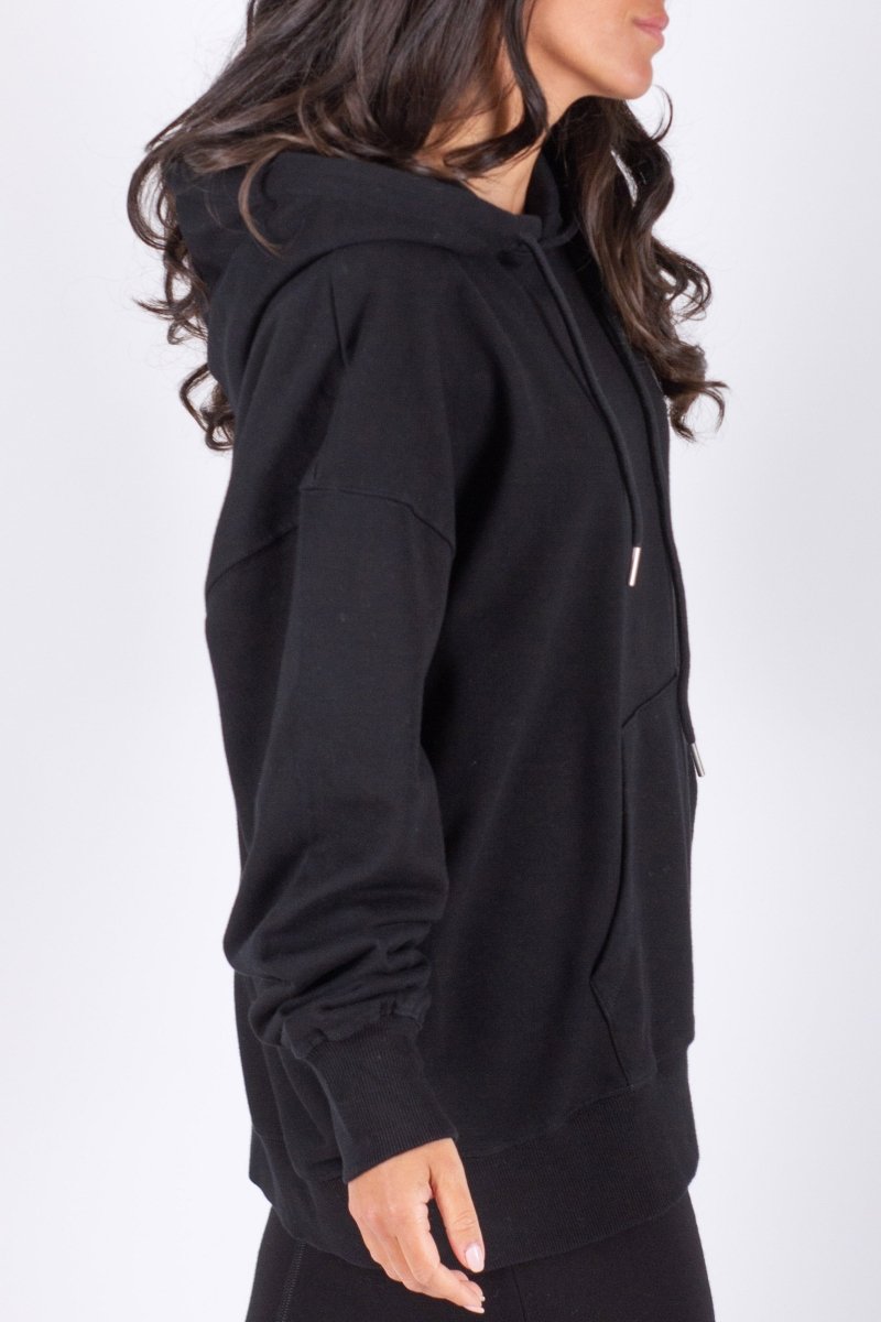 OVERSIZED SWEATSHIRT HOODIE (BLACK) - Top - Yakira Bella