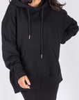 OVERSIZED SWEATSHIRT HOODIE (BLACK) - Top - Yakira Bella