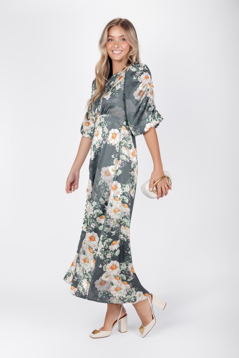 Patricia Dress (Green Pattern) - Dress - Yakira Bella