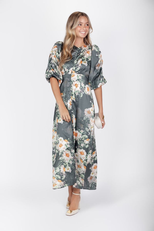 Patricia Dress (Green Pattern) - Dress - Yakira Bella