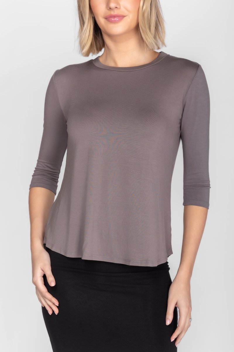 PHOEBE TEE 3/4 (CLOUD GREY) - Top - Yakira Bella