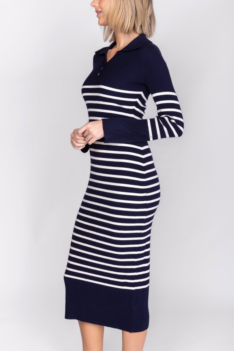 PHOENIX DRESS (NAVY STRIPE) - Dress - Yakira Bella