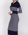 PHOENIX DRESS (NAVY STRIPE) - Dress - Yakira Bella