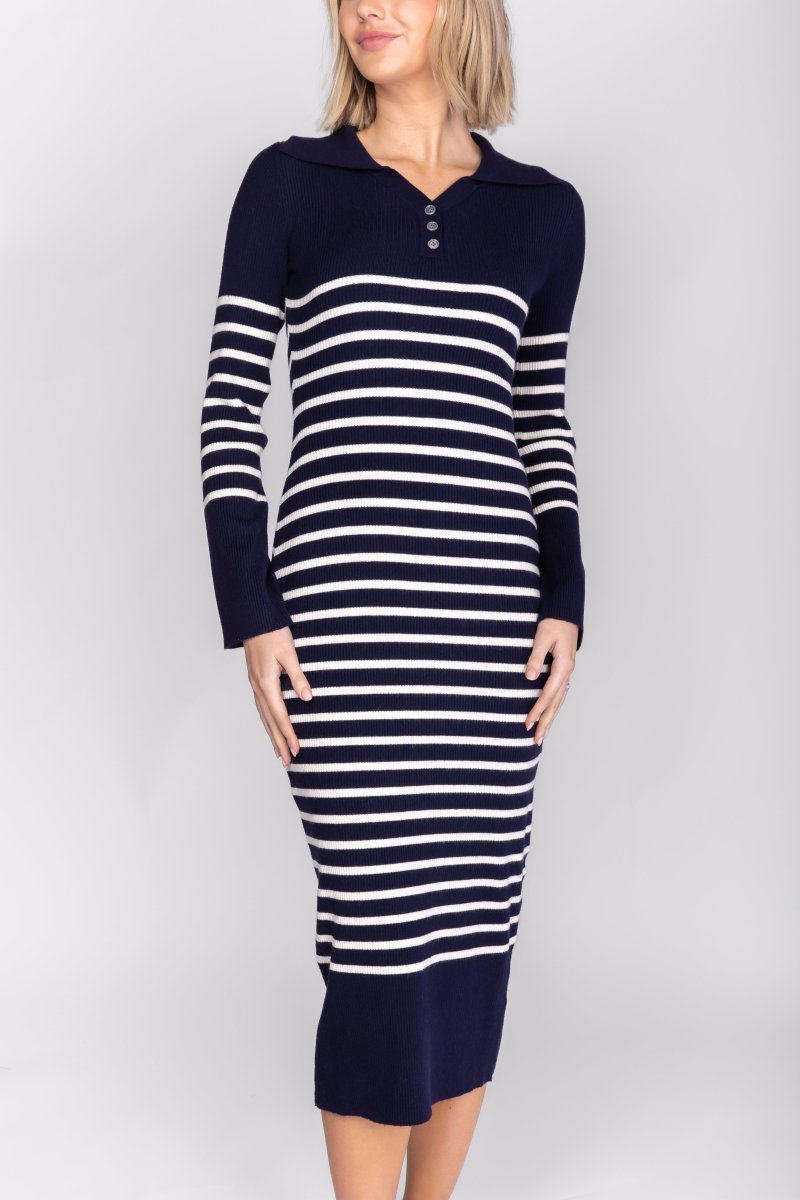 PHOENIX DRESS (NAVY STRIPE) - Dress - Yakira Bella