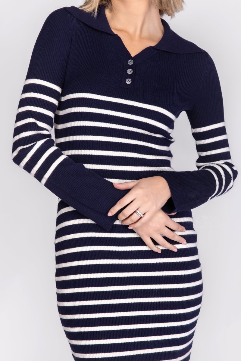 PHOENIX DRESS (NAVY STRIPE) - Dress - Yakira Bella